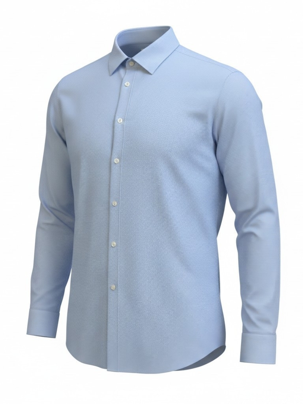 Calvin Klein Slim 3XL 19 34/35 Blue Wrinkle Free Stretch Dress Shirt Check